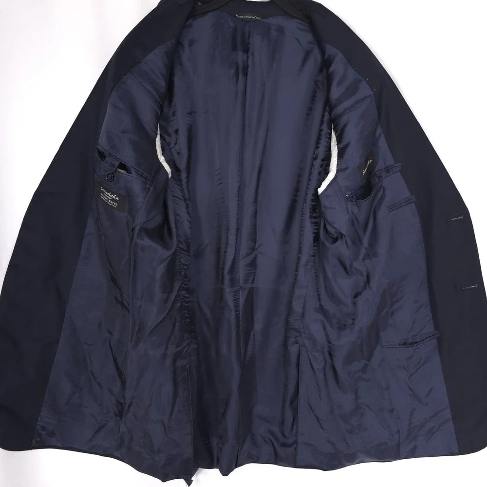 SAMUELSOHN Men's Navy Sport Coat Navy 40L Super 120s Wool UNION MADE UTIS CANADA